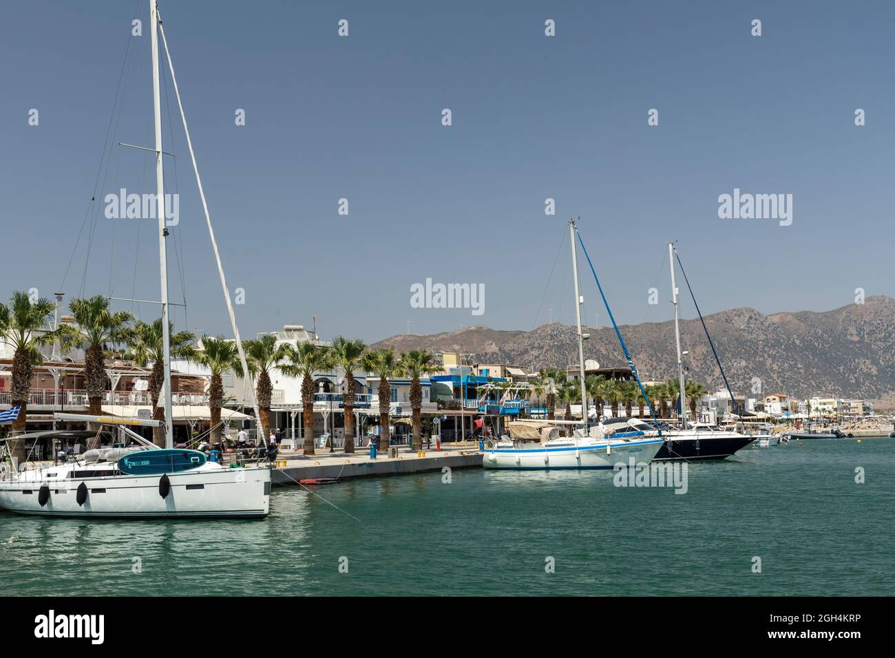 Fishing boats in Kardamena harbour, The island of Kos, Dodecanese Islands, Greece Stock Photo