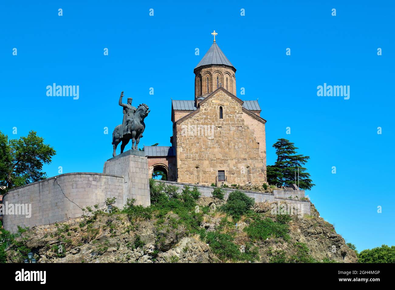 Metekhi Temple-Church in Tbilisi, Georgia Stock Photo