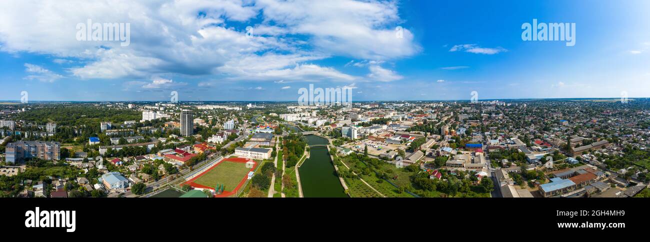 The Kropyvnytskyi old name Kirovograd Ukraine aerial panorama view central part of the city Stock Photo