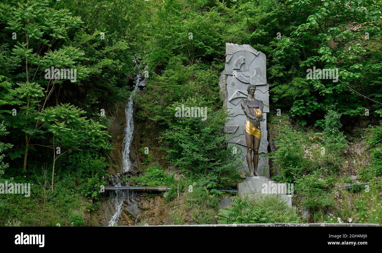 Prometheus Monument Prometheus Monument in Borjomi Central Park Stock Photo - Alamy