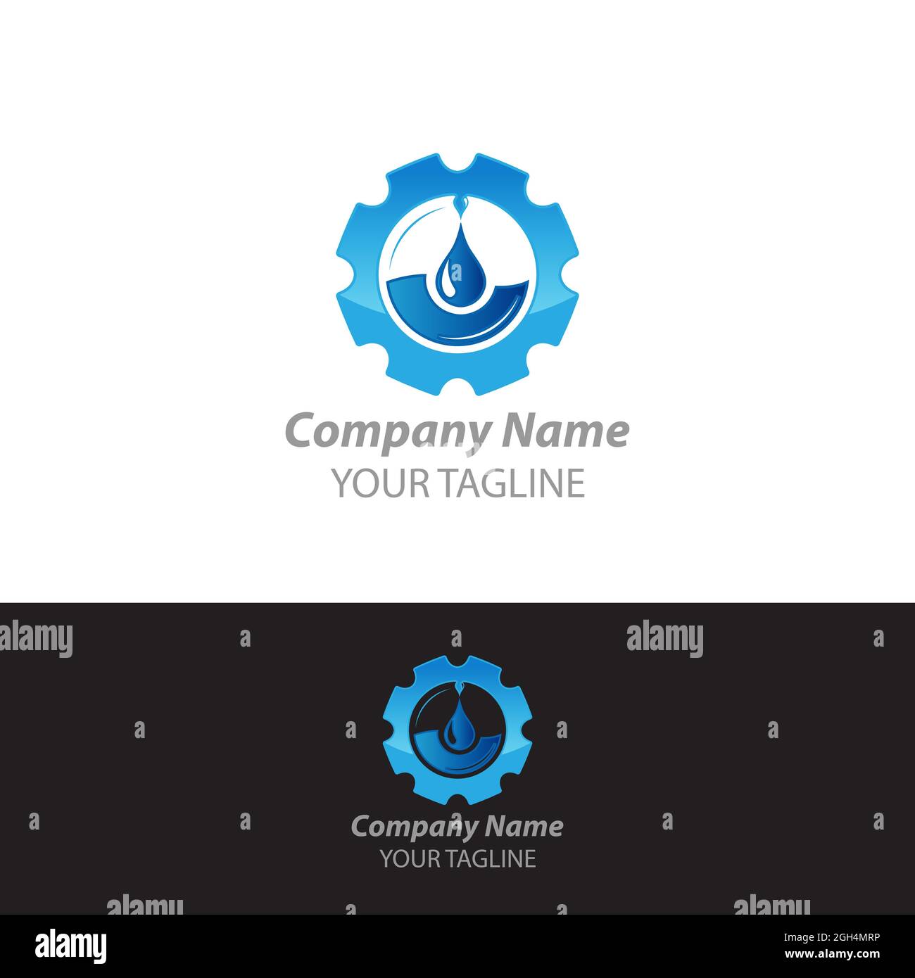 Gear Drop Oil logo concept design. Symbol graphic template element.EPS