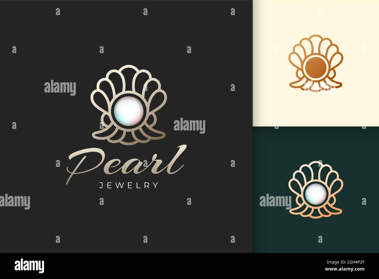 Luxury pearl logo represent jewelry or gem fit for hotel or restaurant Stock Vector