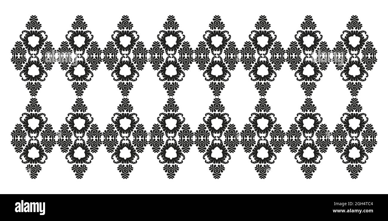 Vintage black damask pattern. Oriental ornament for laser cutting, tattoo, marquetry, lace. Black and white. Stock Vector