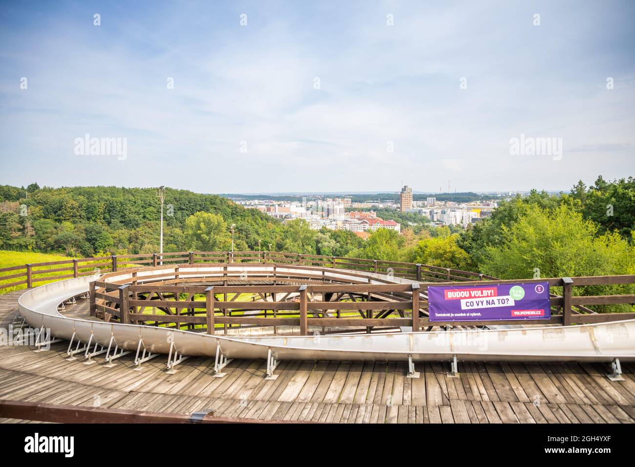 Prague, Czech Republic - 5.08.2021: Bobova draha or bobsled in Prague, Czech Republic Stock Photo