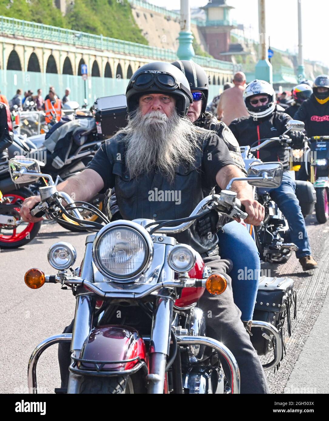 Brighton UK 5th September 2021 Thousands of bikers at the Ace Cafe