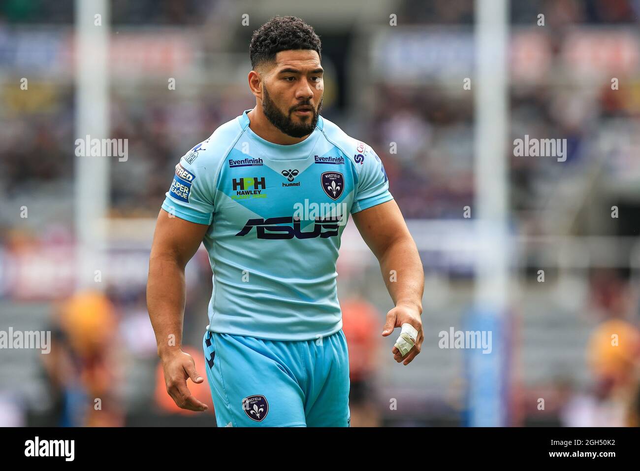 Kelepi Tanginoa (12) of Wakefield Trinity during pre match warm up in, on 9/5/2021. (Photo by Mark Cosgrove/News Images/Sipa USA) Credit: Sipa USA/Alamy Live News Stock Photo