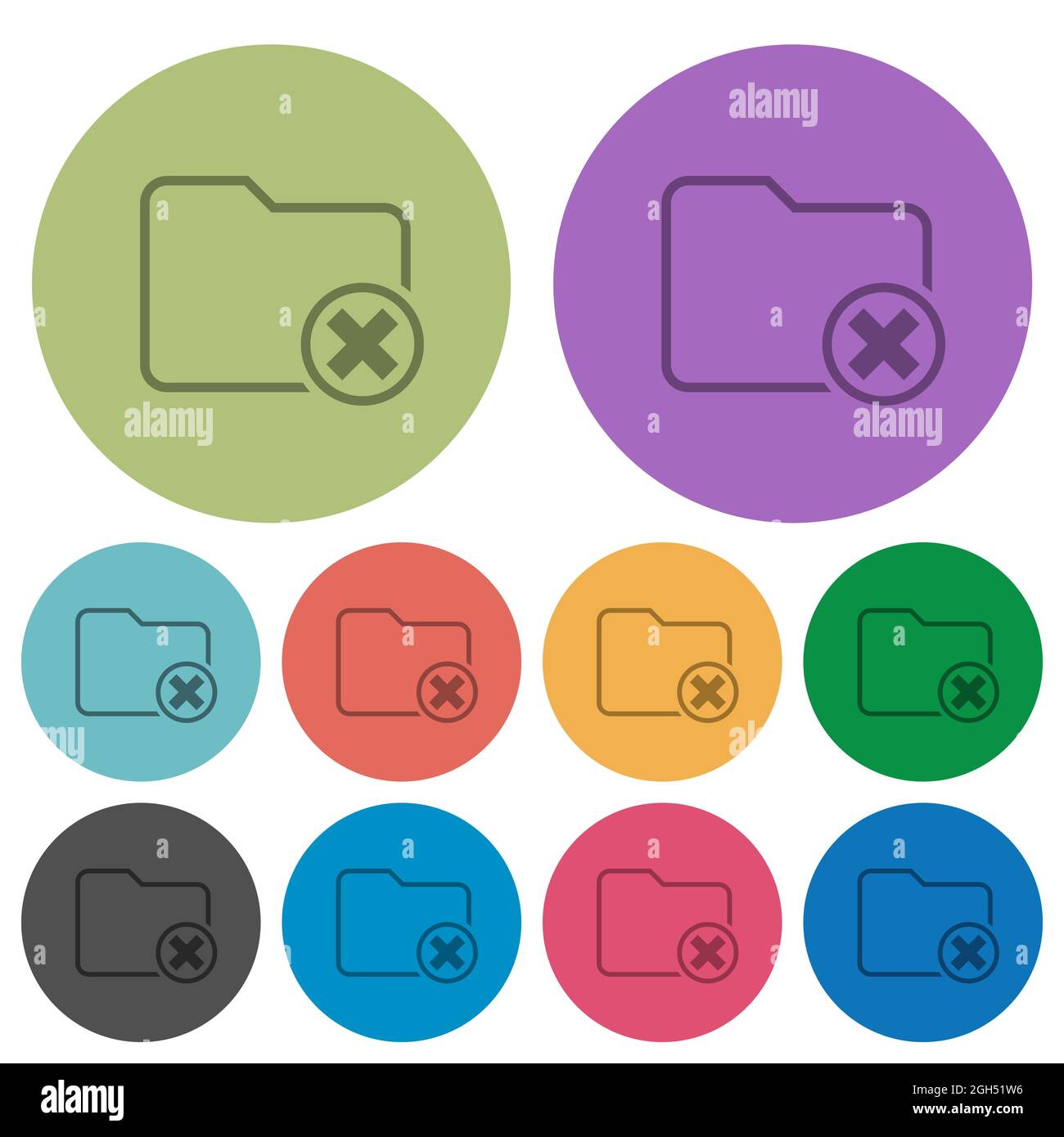 Cancel directory darker flat icons on color round background Stock ...