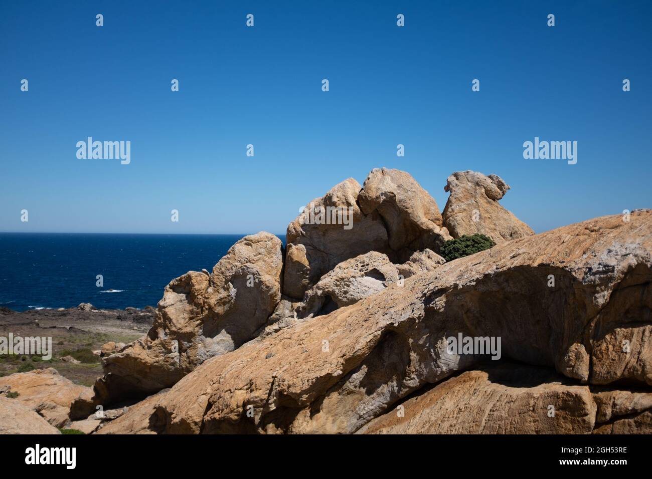 Rock formations at the Cap de Creus, Cadaqués, Costa Brava, Catalonia, Spain Stock Photo