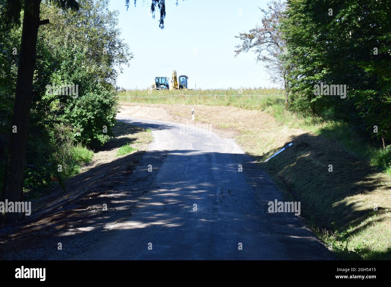 bad road in the Eifel Stock Photo