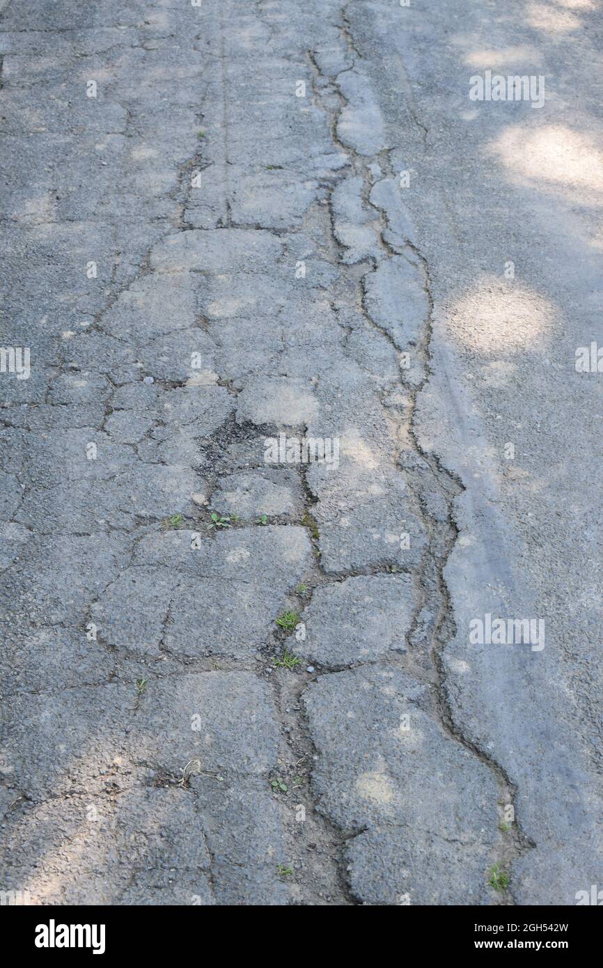 bad road in the Eifel Stock Photo