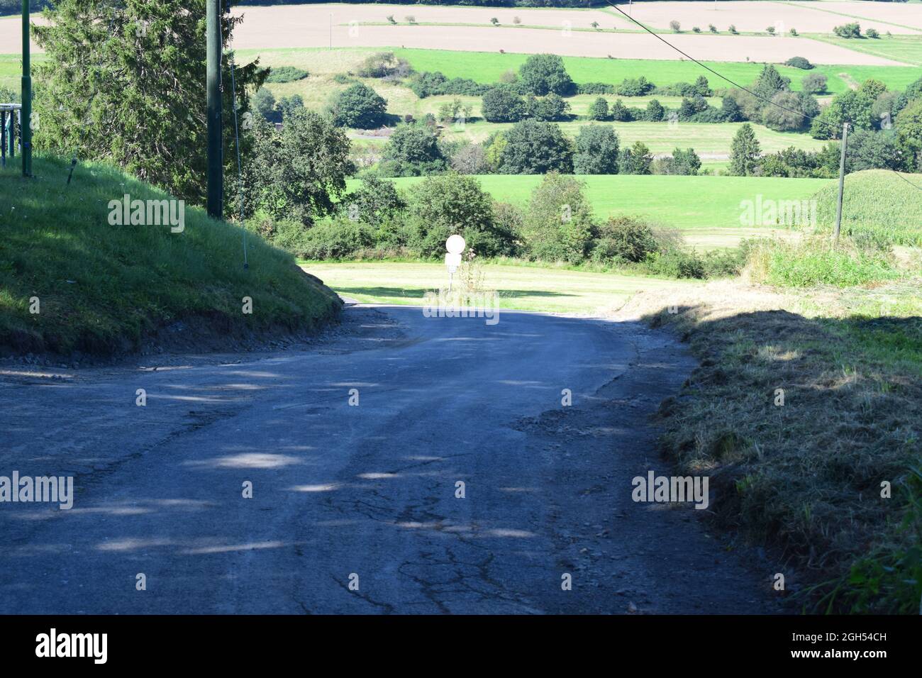 bad road in the Eifel Stock Photo