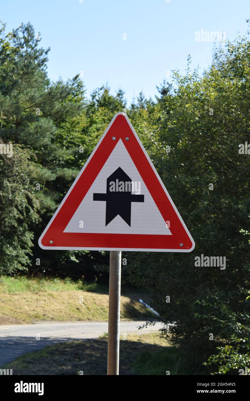 waning, crossing road ahead Stock Photo