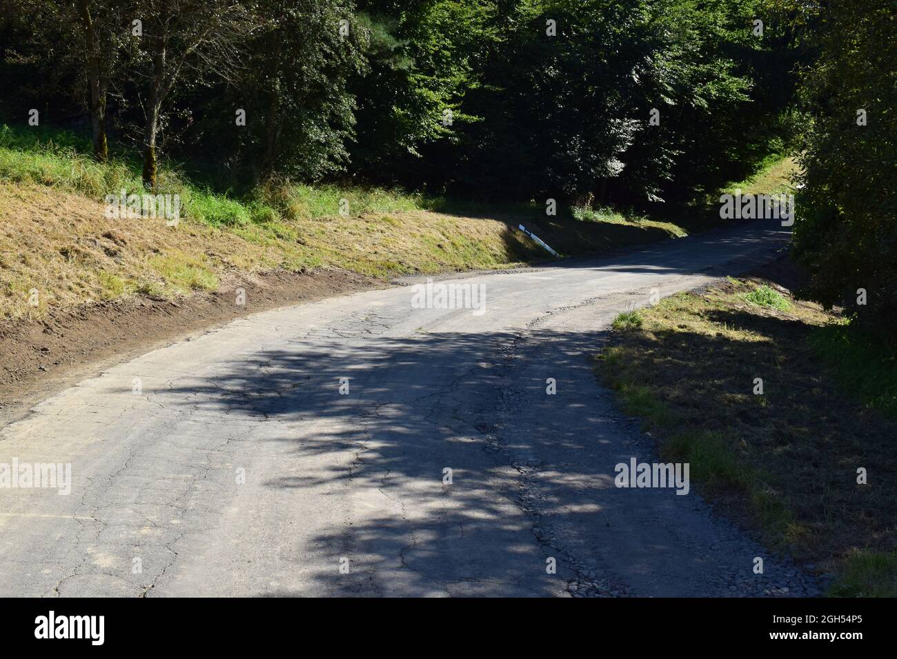 bad road in the Eifel Stock Photo
