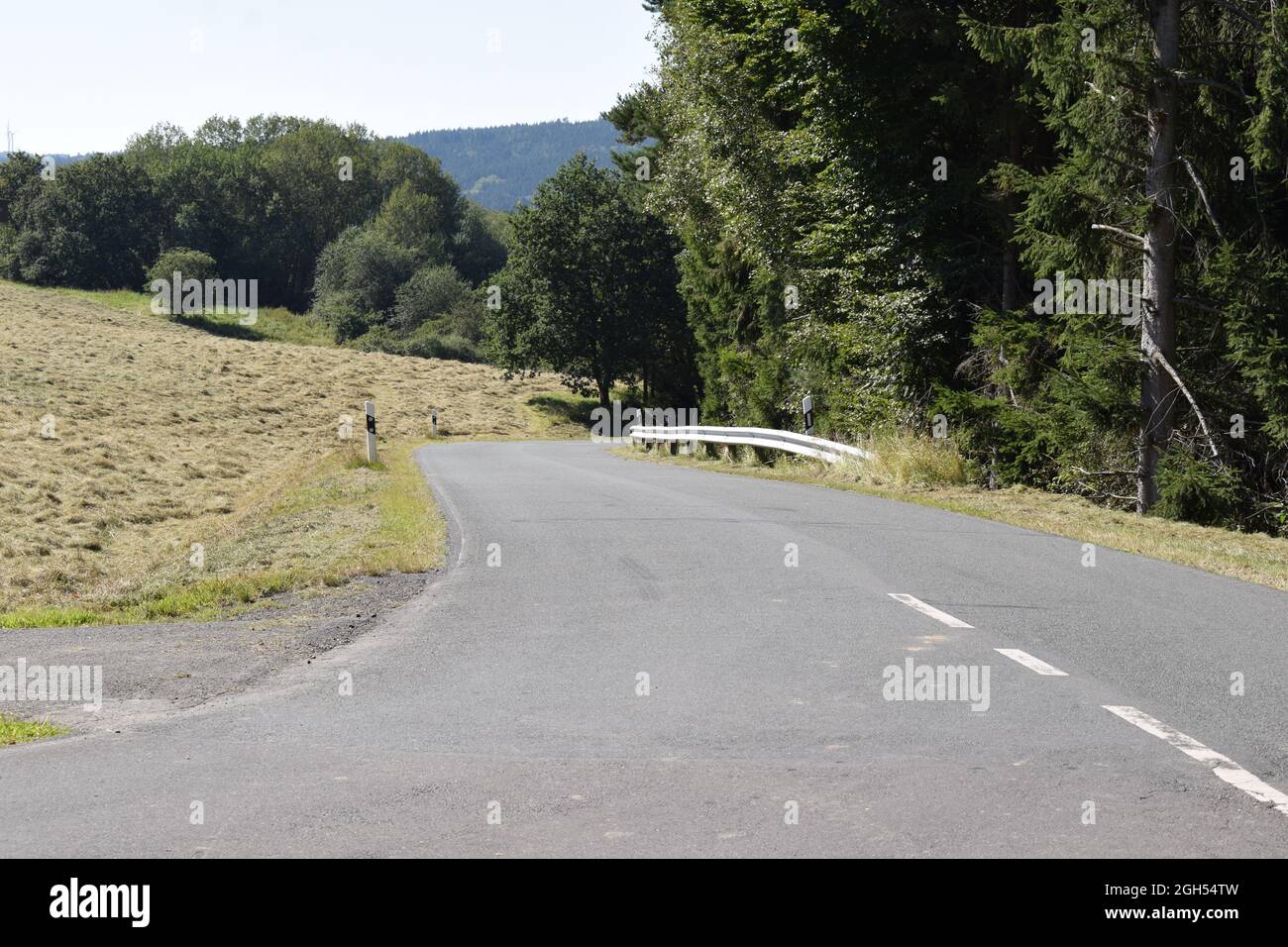 bad road in the Eifel Stock Photo