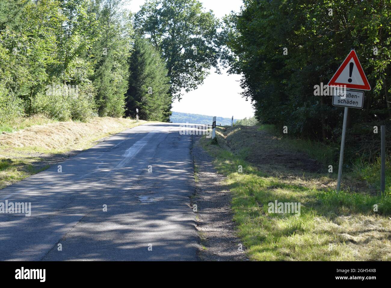 bad road in the Eifel Stock Photo