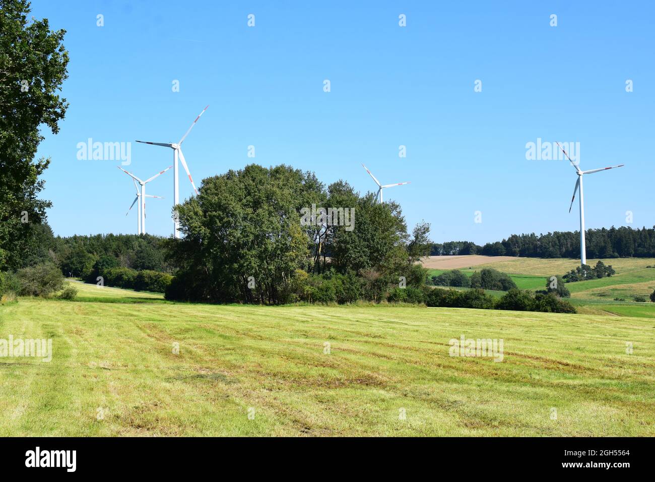 wind energy parks in the Eifel Stock Photo