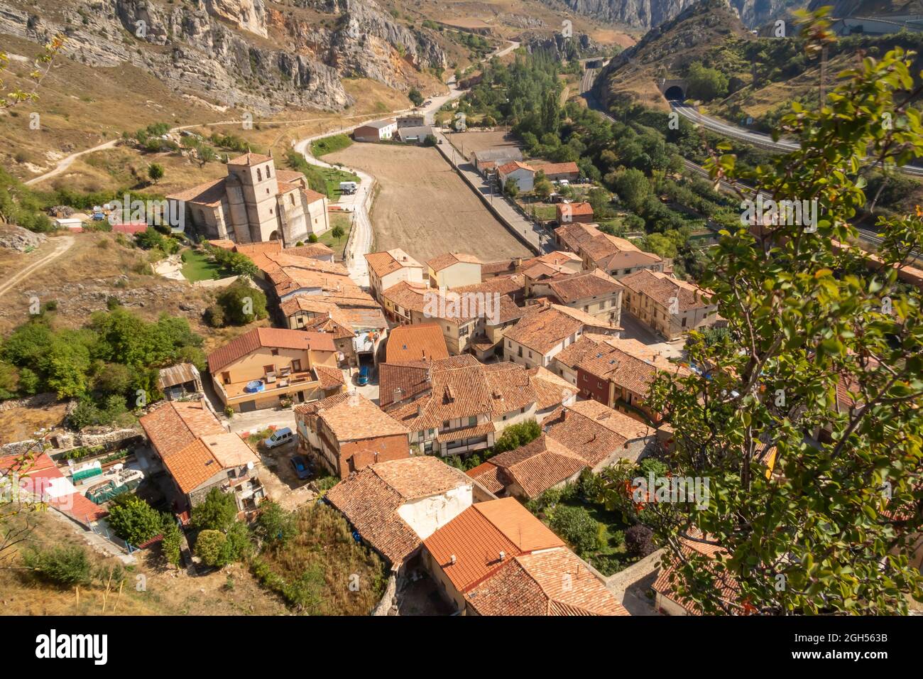 Panoramic view of Pancorbo village in Burgos province, Spain Stock Photo
