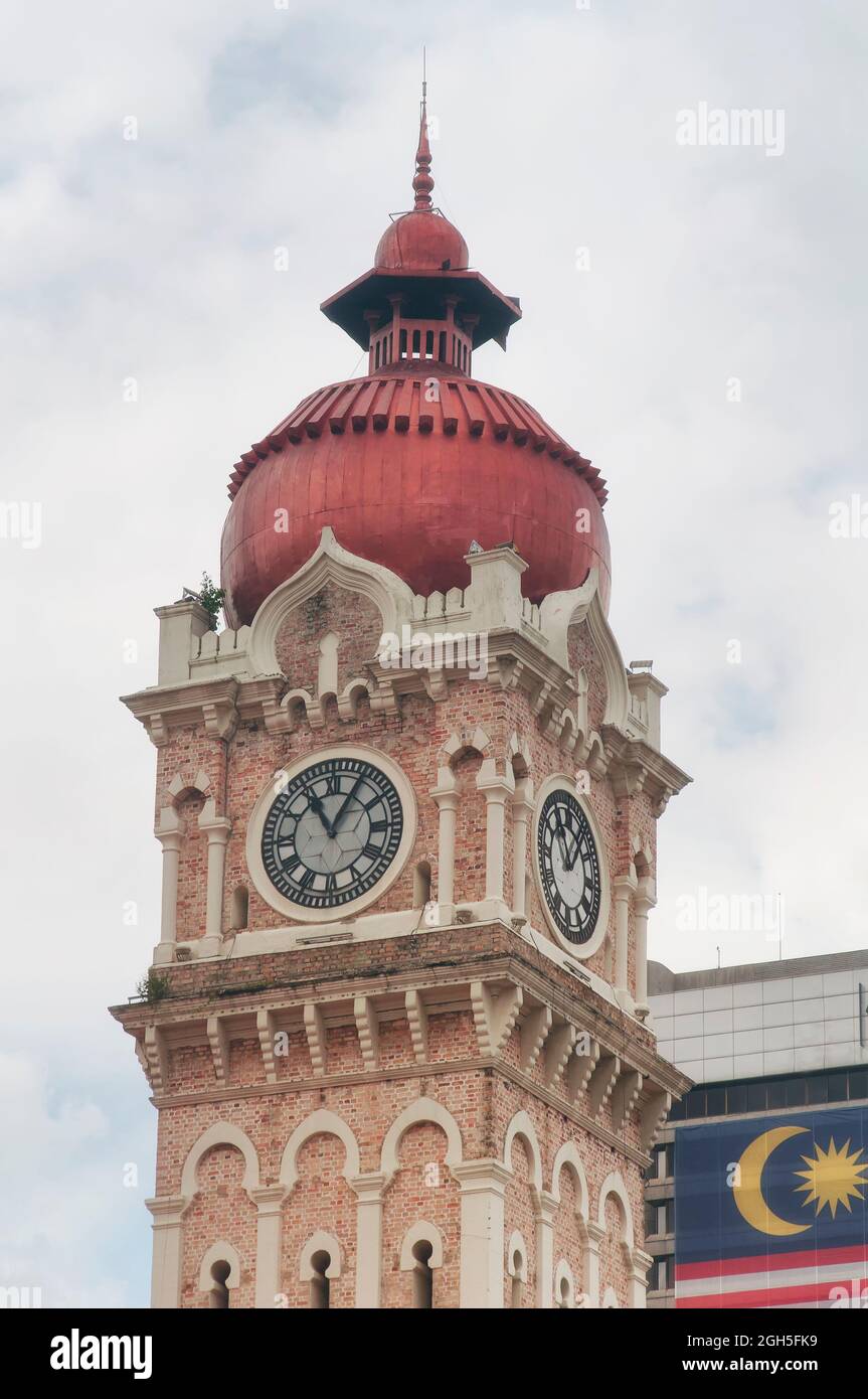 the landmark clock tower or jam detik located in the historic colonial