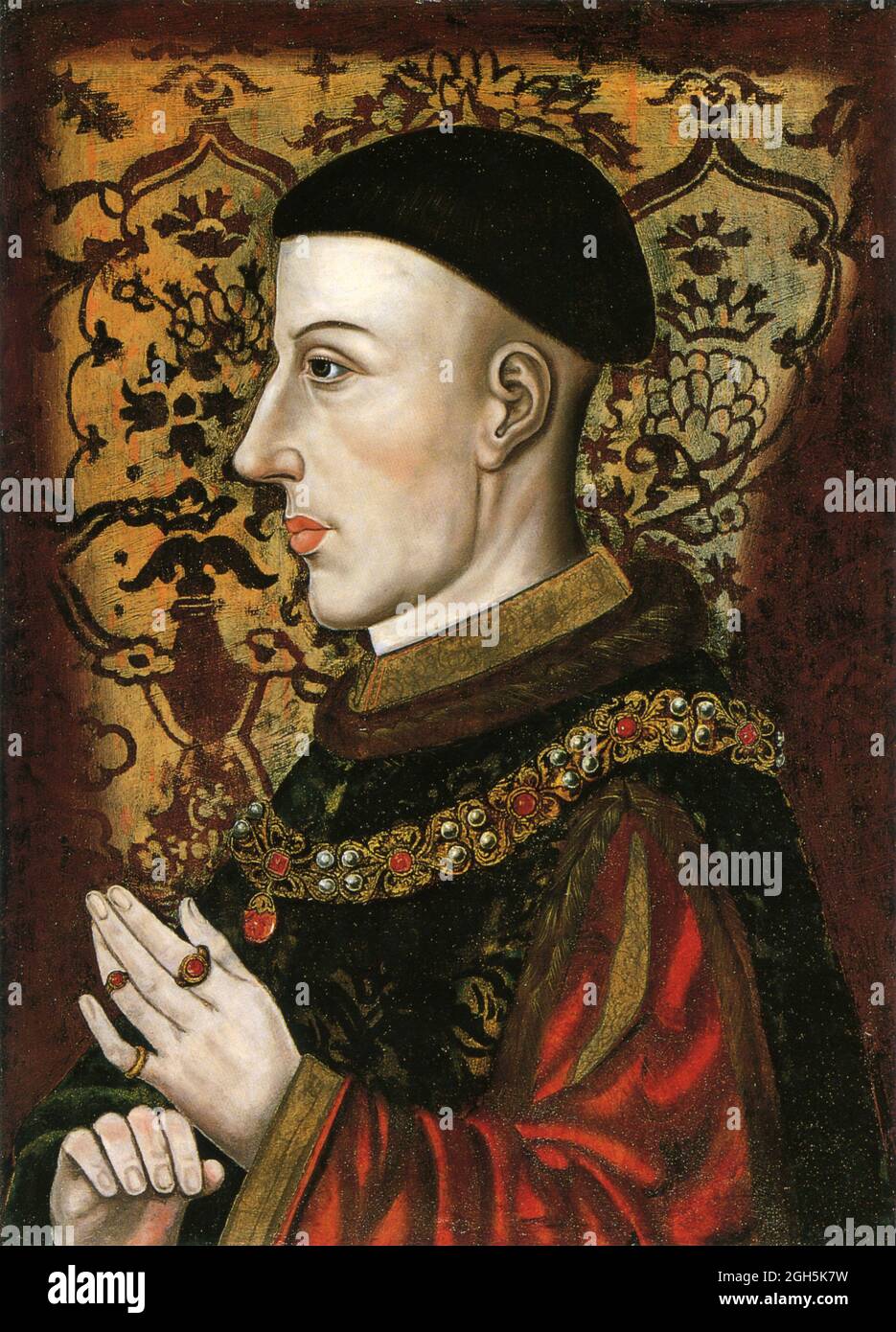 A portrait of King Henry V who was King of England from 1413 until 1422 Stock Photo