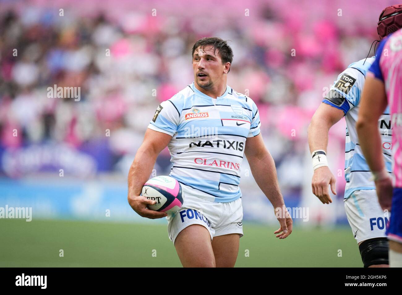 Camille CHAT of Racing 92 during the rugby TOP 14 match between Stade  Français Paris (SFP) and Racing 92 (R92) at the Jean Bouin Stadium, in  Paris, France on September 4, 2021.