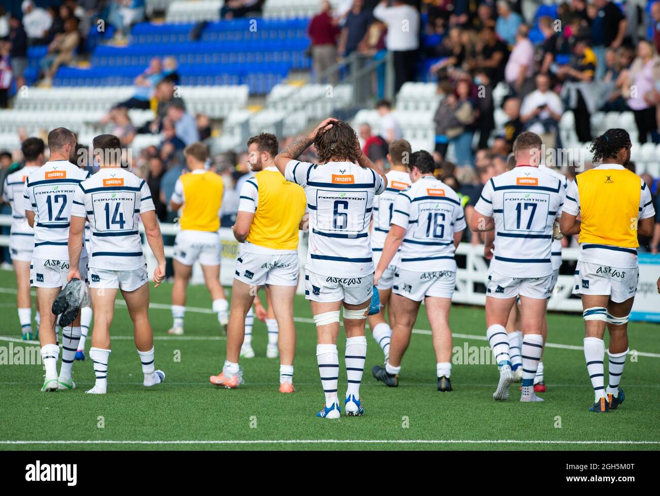 Coventry, UK. 04th Sep, 2021. Coventry Rugby players are seen after the ...