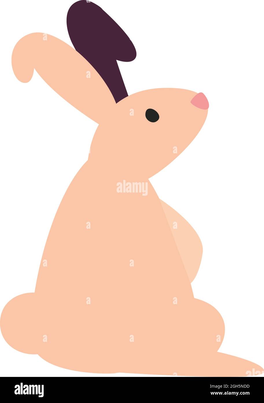 cute pink rabbit seated character Stock Vector Image & Art - Alamy