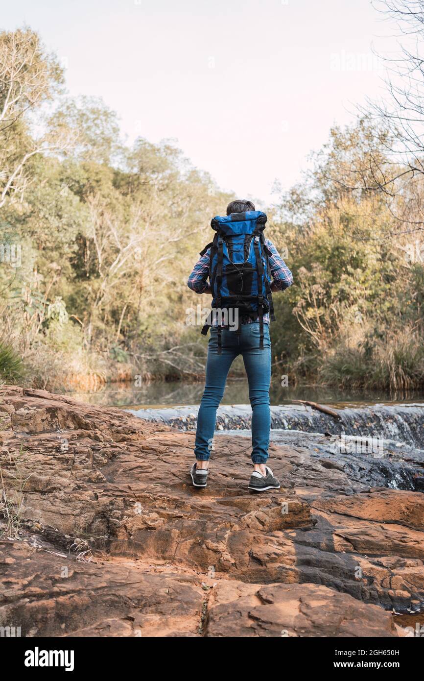 Male hiker with backpack hi-res stock photography and images - Alamy