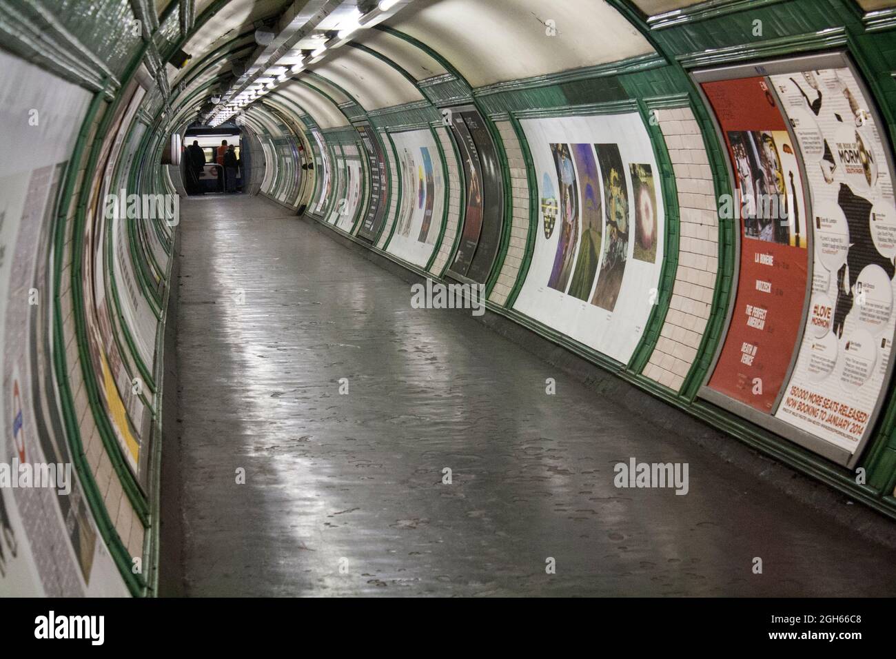 London Underground tunnel connecting different platforms. Stock Photo