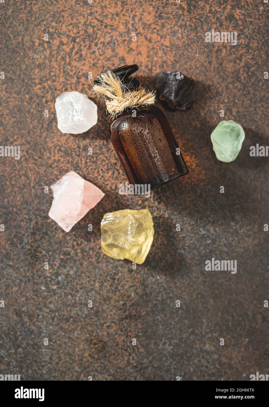 Crystal healing woman chakra stones hi-res stock photography and images ...