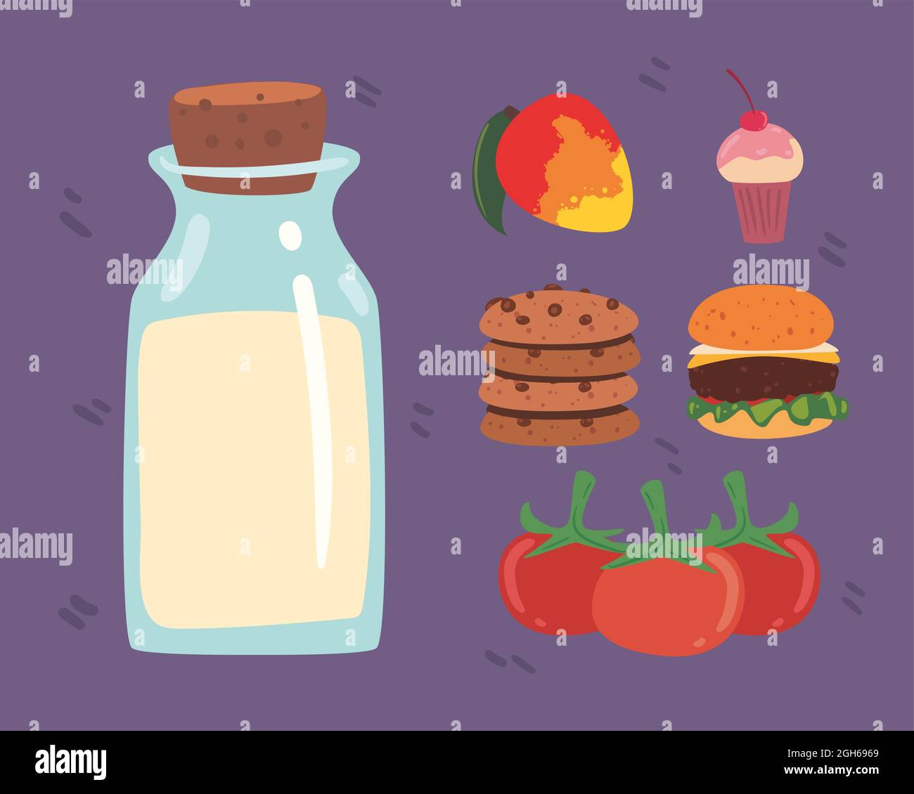 six home food set icons Stock Vector Image & Art - Alamy