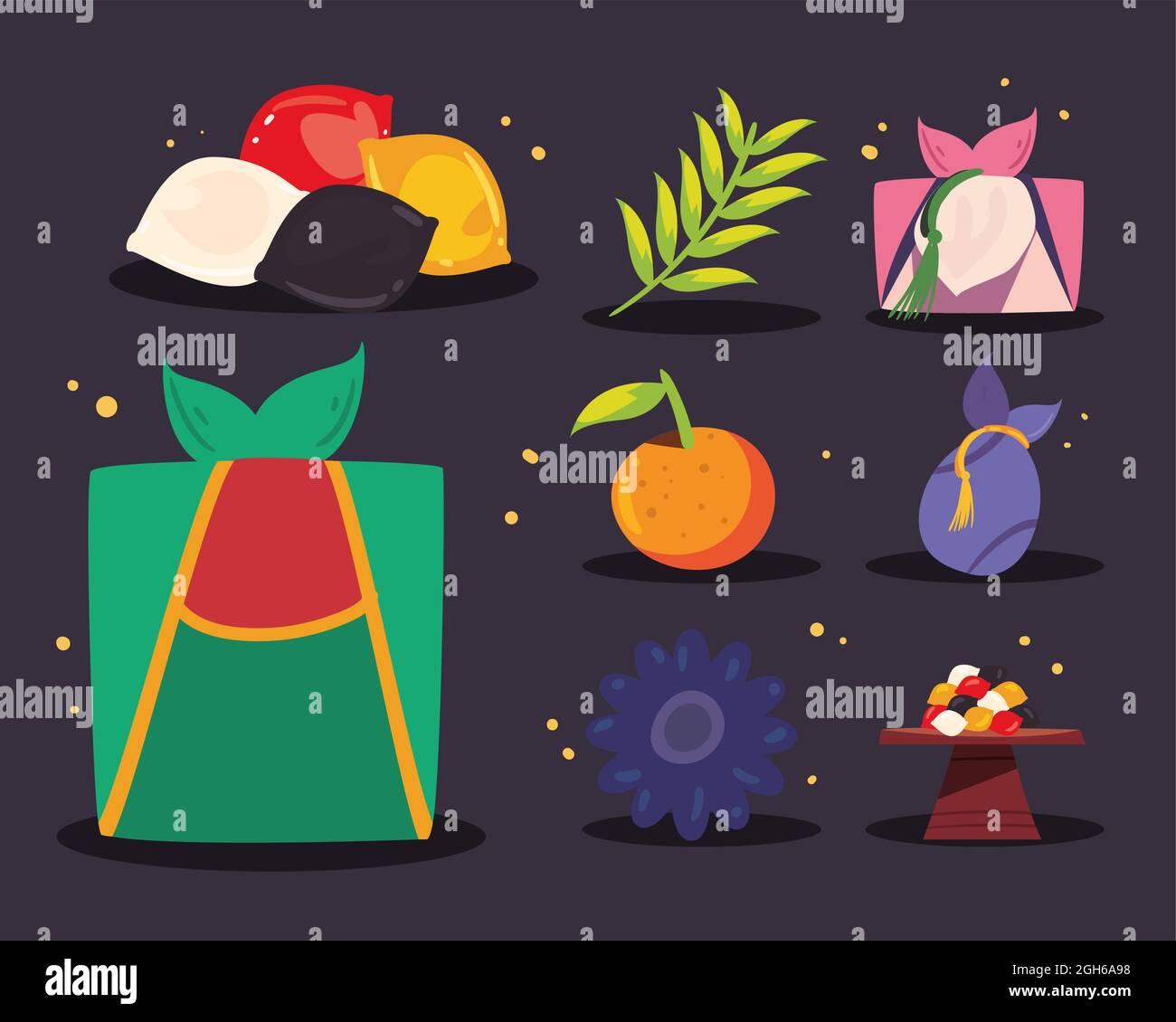 eight south korean chuseok set icons Stock Vector Image & Art - Alamy