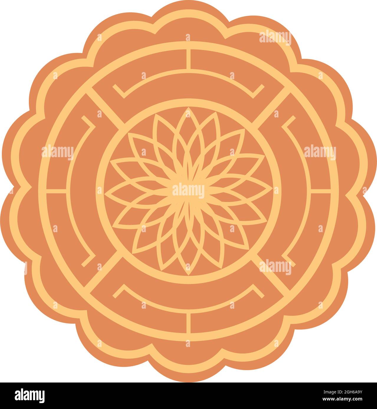 golden mid autumn lace decoration Stock Vector