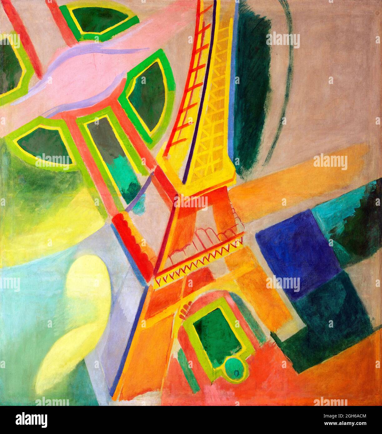 Robert Delaunay. Painting entitled 'Eiffel Tower' by the French artist, Robert Delaunay (1885-1941), oil on canvas, 1924 Stock Photo