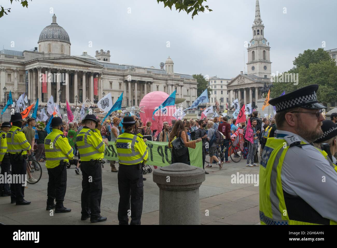 Extinction Rebellion demonstration, Trafalgar Square, London Stock Photo