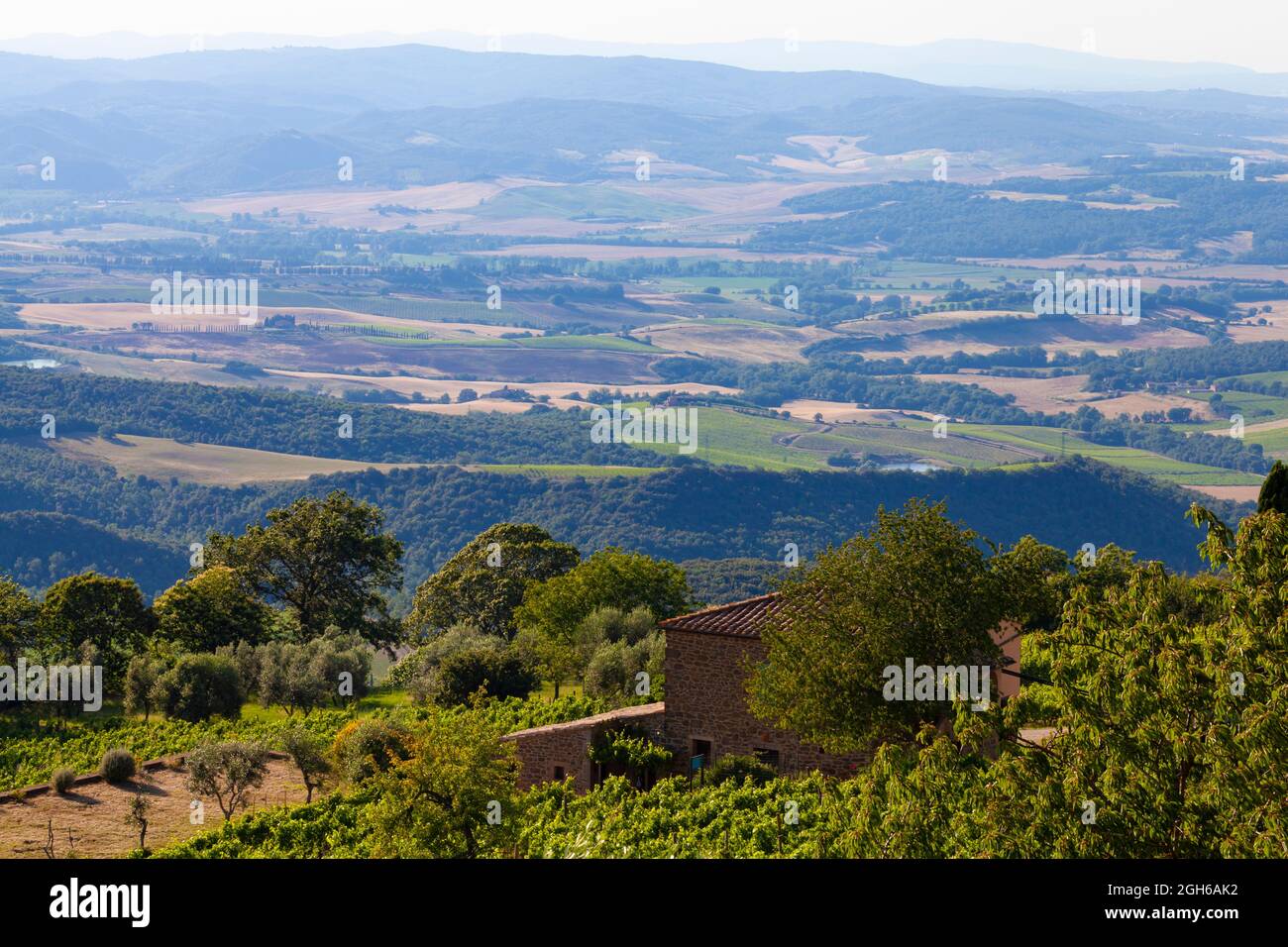 Typical landscape of Tuscany, in Italy. Stock Photo
