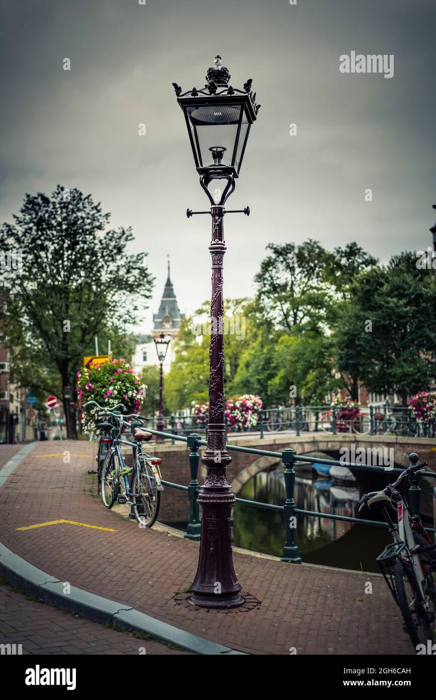 Amsterdam Lamppost Stock Photo