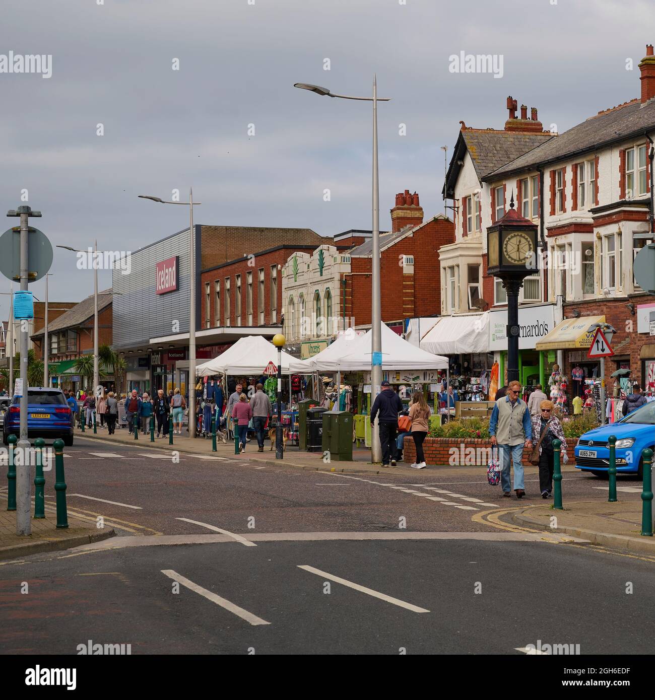 Victoria Road West shopping street,Cleveleys,Lancashire,UK Stock Photo