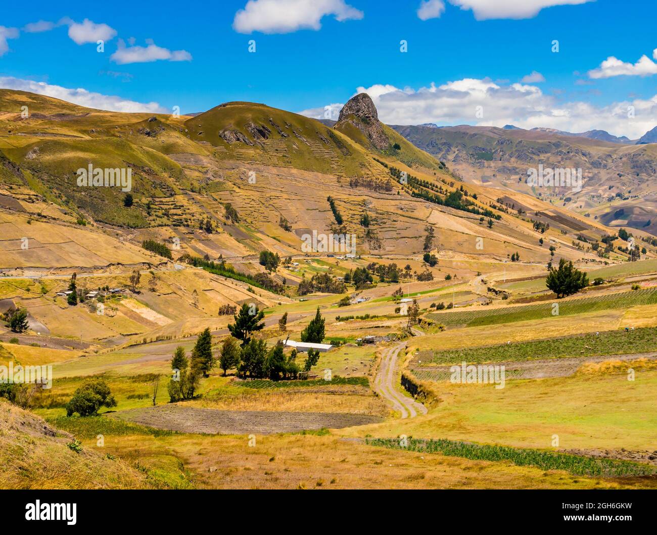 Ecuador, picturesque andean landscape between Zumbahua canyon and Quilotoa lagoon Stock Photo