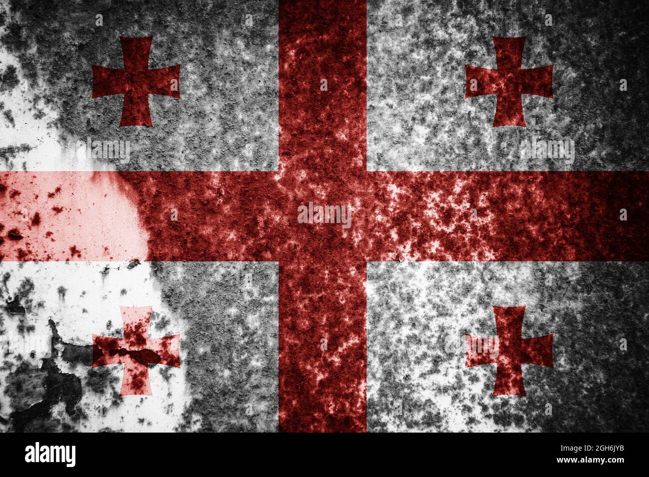 Old cracked wall with the flag painted Stock Photo - Alamy