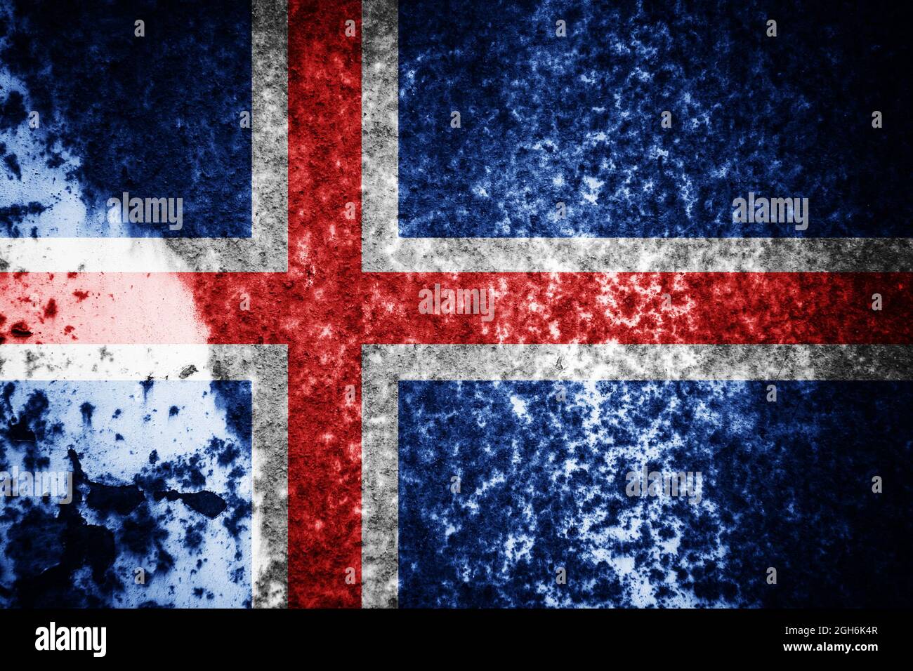 Old cracked wall with the flag painted Stock Photo - Alamy