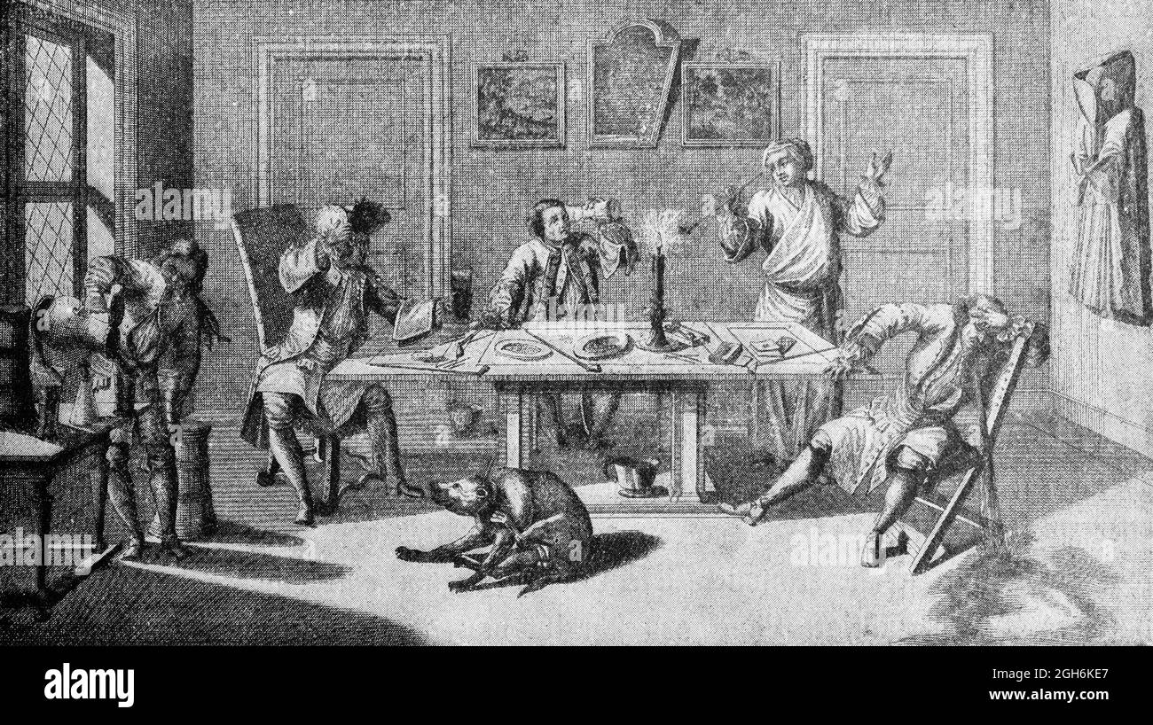 Guzzling University Students Scenes From The Academic Life In 1725 Historic Engraving Of 19 Kiel Schleswig Holstein North Germany Stock Photo Alamy
