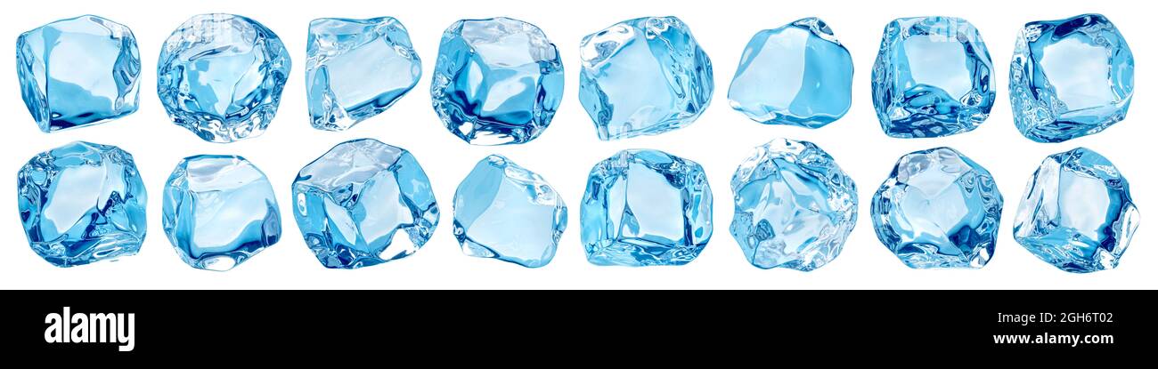 Ice cubes isolated on white background Stock Photo - Alamy