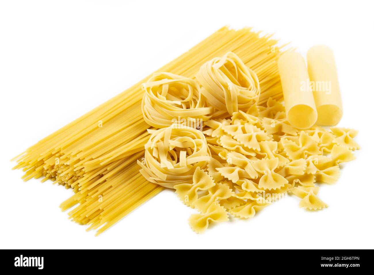 Various pasta isolated on white background Stock Photo