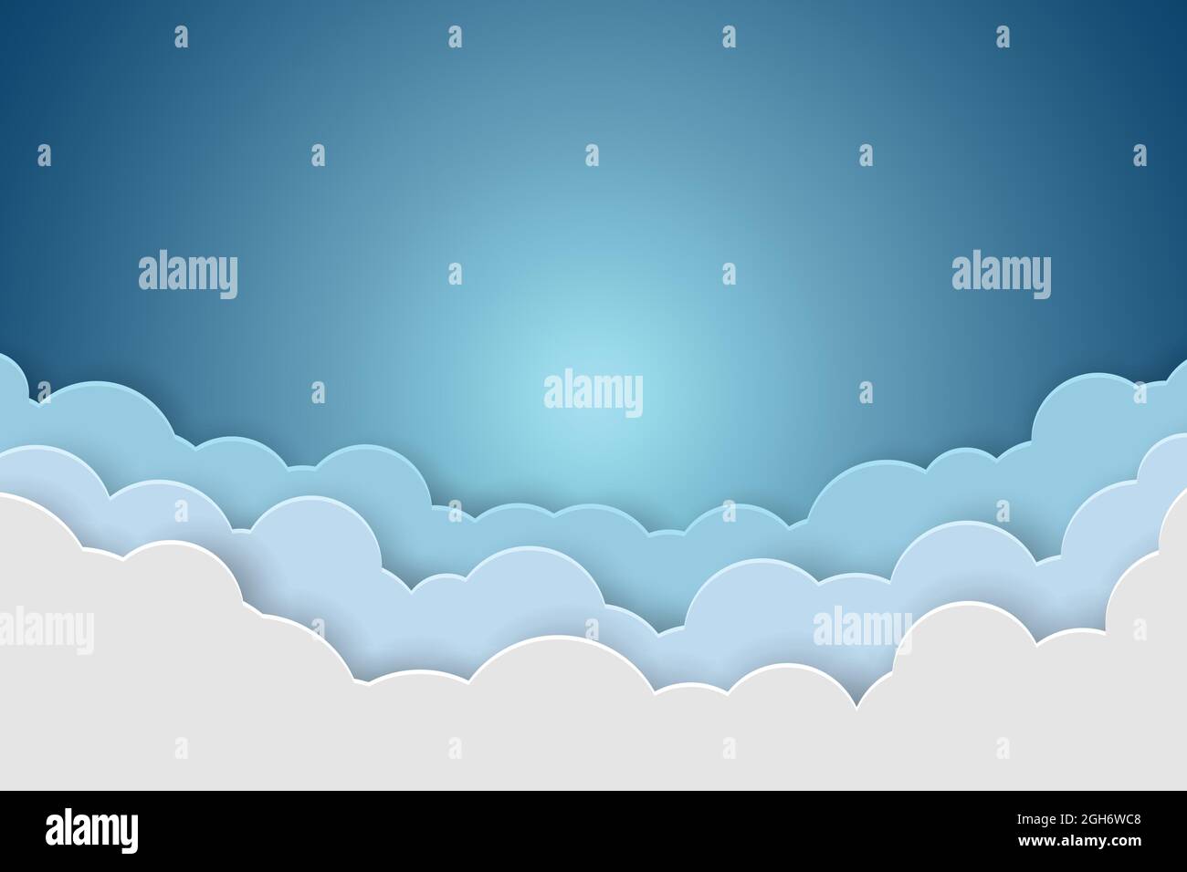 Blue sky and clouds paper background illustration Stock Vector Image ...