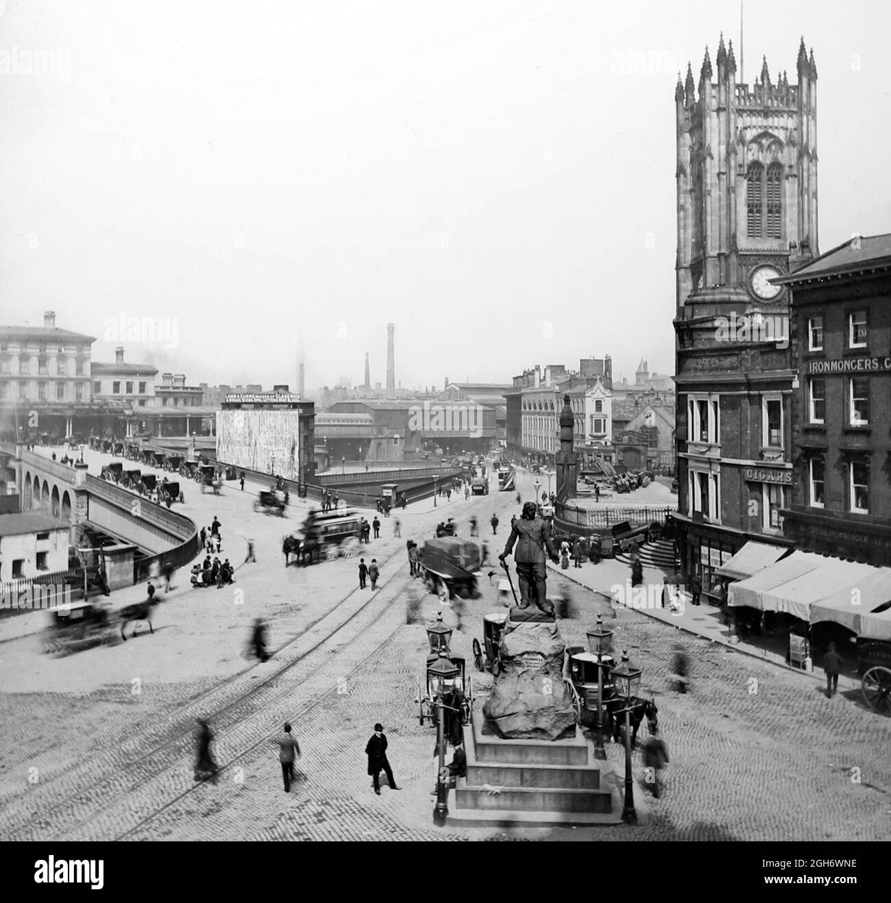Exchange Street, Manchester, Victorian period Stock Photo Alamy