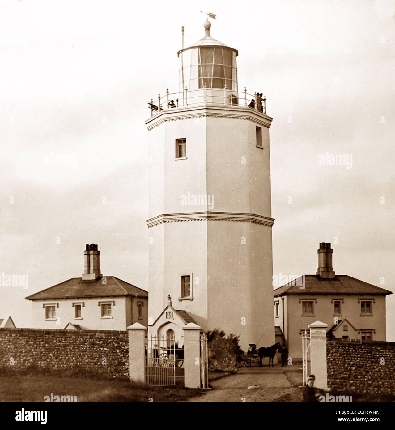 North Foreland Lighthouse, Broadstairs, Kent, Victorian period Stock Photo