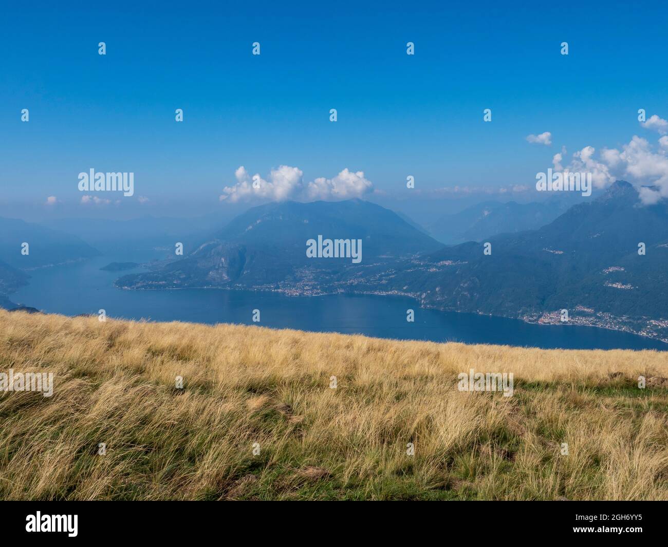Landscape of Lake Como from Alpe Giumello Stock Photo