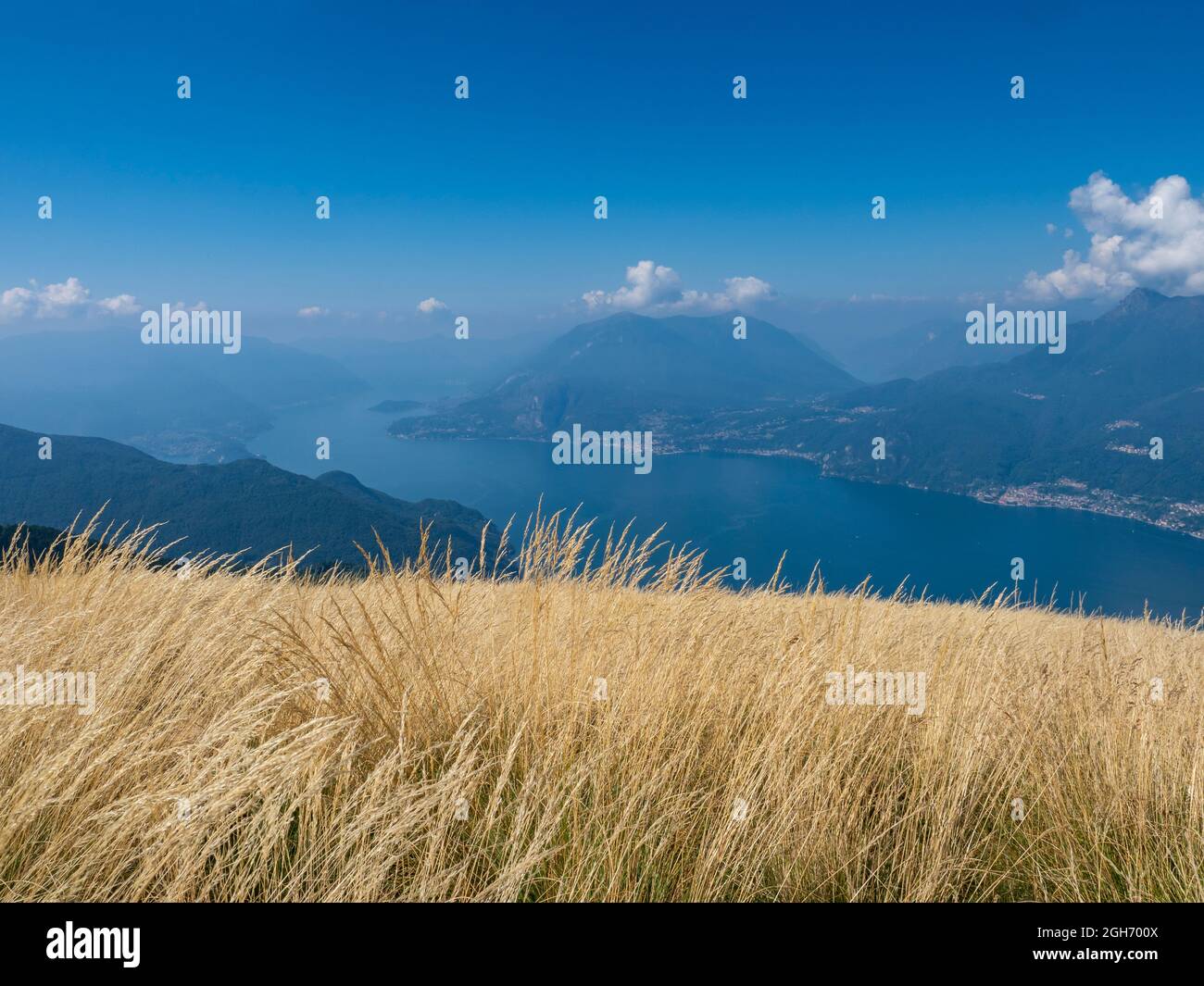 Landscape of Lake Como from Alpe Giumello Stock Photo