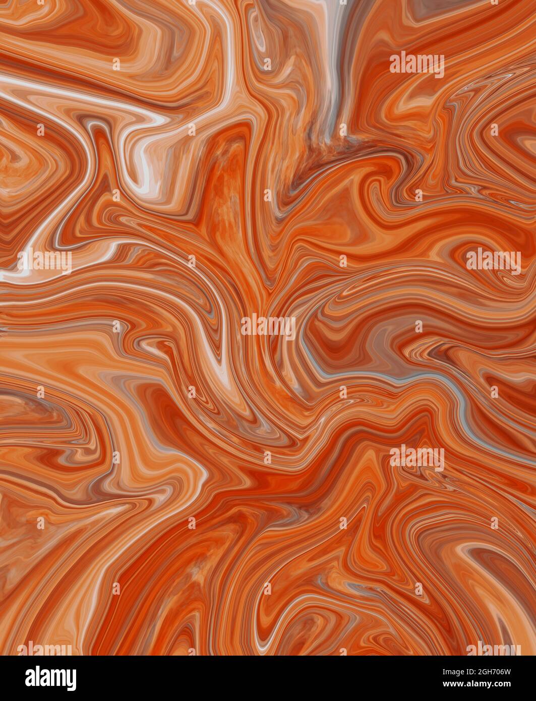 Orange psychedelic trippy abstract art background design. Trendy orange