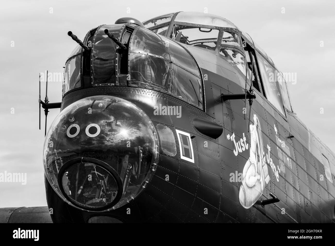 Avro Lancaster Bomber 'Just Jane' NX611, of the type used by the Dambusters that carried the 'Bouncing Bomb' Stock Photo